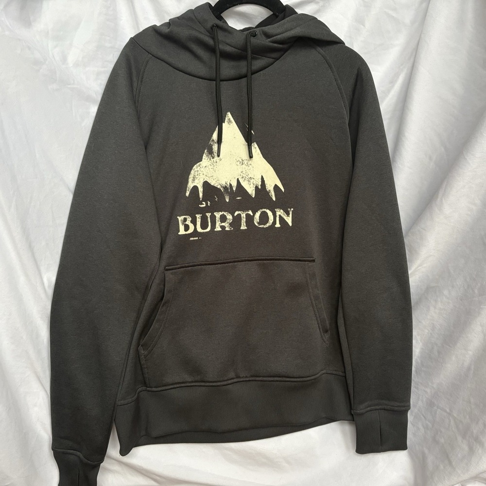 Burton DRYRIDE Charcoal Pullover Hoodie‎ Mountain Logo Snowboard Mens M